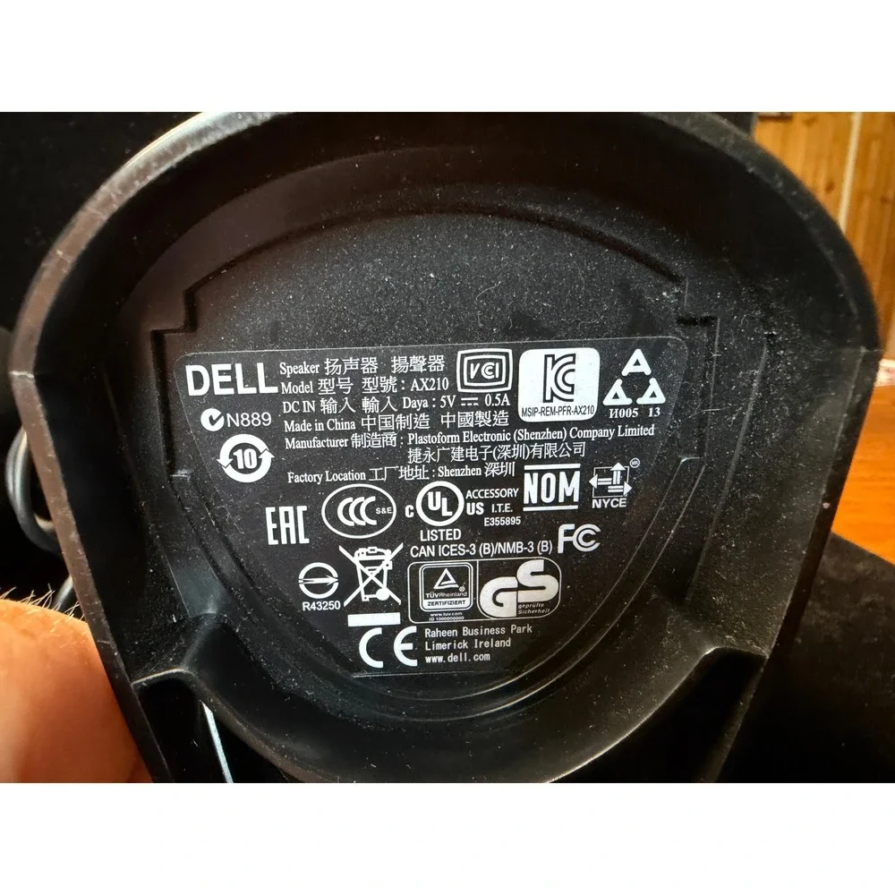 Dell AX210 USB Powered Computer Speakers- Black, Stereo, Desktop/Laptop Pair